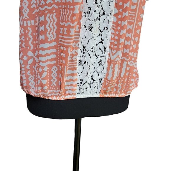 Penelope Semi-Sheer, Blouson Style, Cropped Women's Top, Size XL - Picture 2 of 7